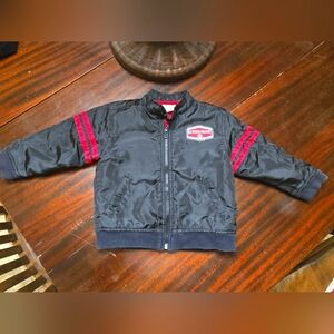 Vintage Route 66, Black Bomber Jacket with Red Accents, 24 Mon.